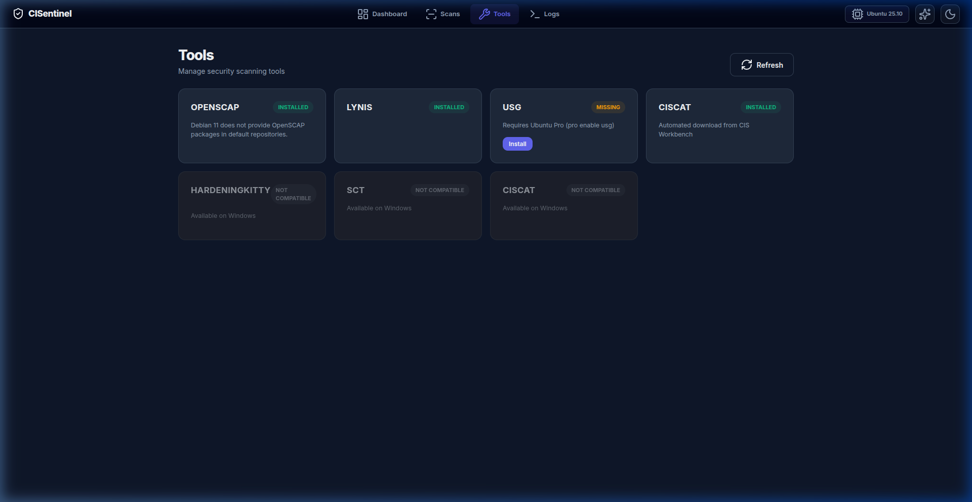 Tools Page — Tool Grid